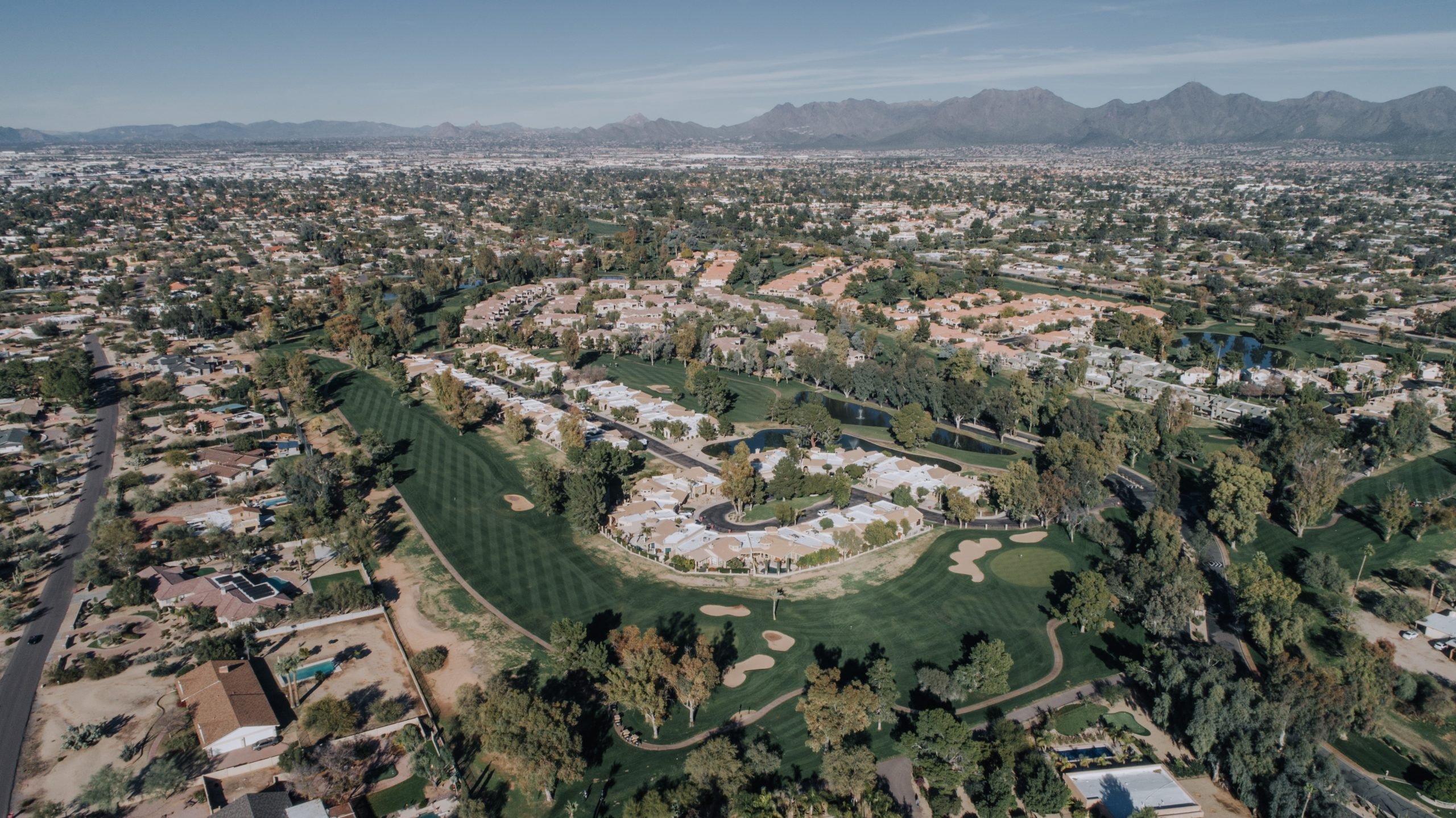 Phoenix Arizona Golf Course Aerial Shot